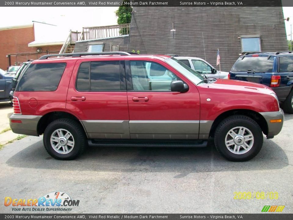 2003 Mercury Mountaineer Convenience AWD Vivid Red Metallic / Medium Dark Parchment Photo #1