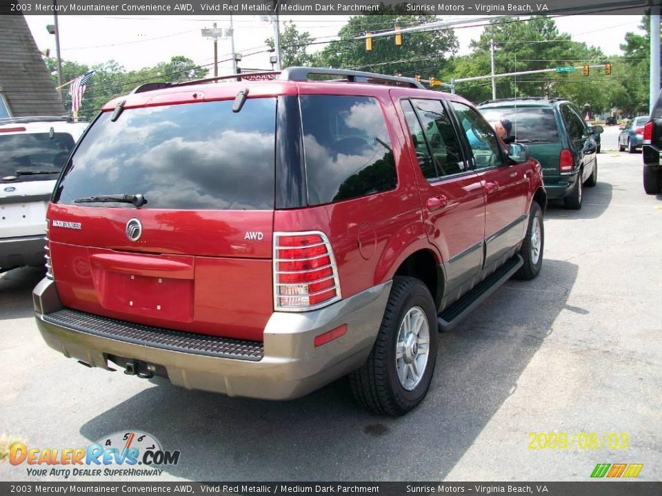 2003 Mercury Mountaineer Convenience AWD Vivid Red Metallic / Medium Dark Parchment Photo #5
