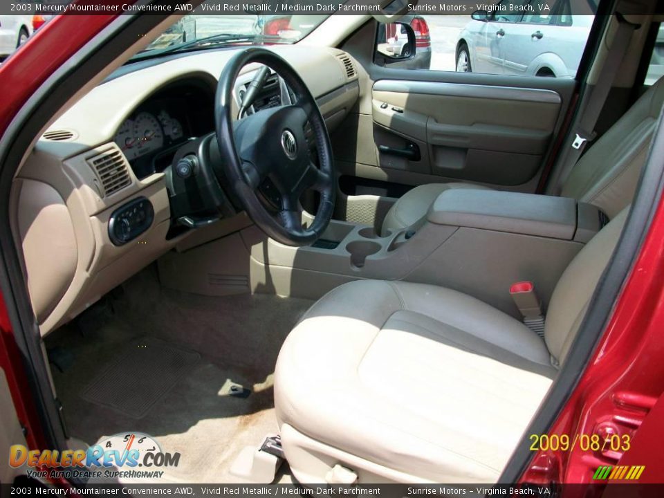 2003 Mercury Mountaineer Convenience AWD Vivid Red Metallic / Medium Dark Parchment Photo #6