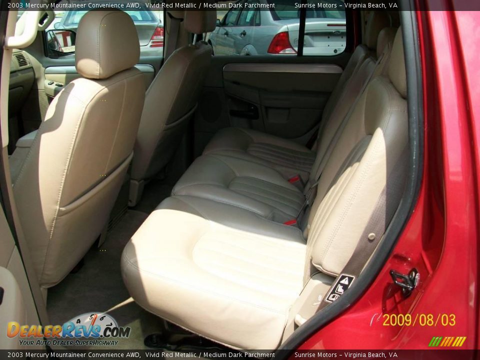 2003 Mercury Mountaineer Convenience AWD Vivid Red Metallic / Medium Dark Parchment Photo #7