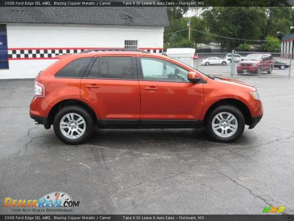 2008 Ford Edge SEL AWD Blazing Copper Metallic / Camel Photo #2