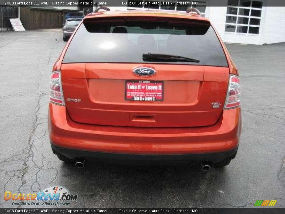 2008 Ford Edge SEL AWD Blazing Copper Metallic / Camel Photo #4