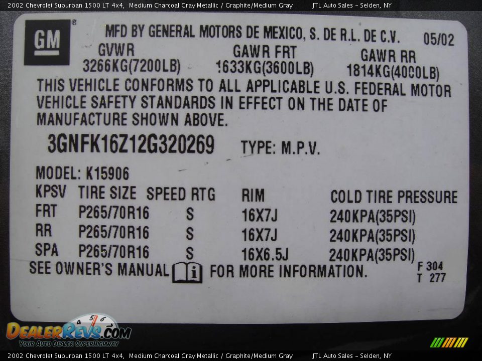 2002 Chevrolet Suburban 1500 LT 4x4 Medium Charcoal Gray Metallic / Graphite/Medium Gray Photo #15