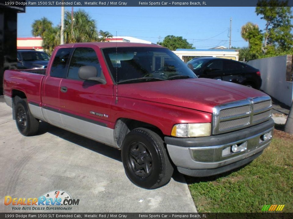 1999 Dodge Ram 1500 SLT Extended Cab Metallic Red / Mist Gray Photo #8