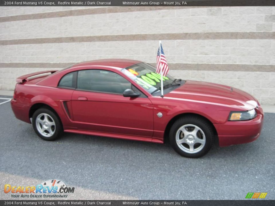 2004 Ford Mustang V6 Coupe Redfire Metallic / Dark Charcoal Photo #1