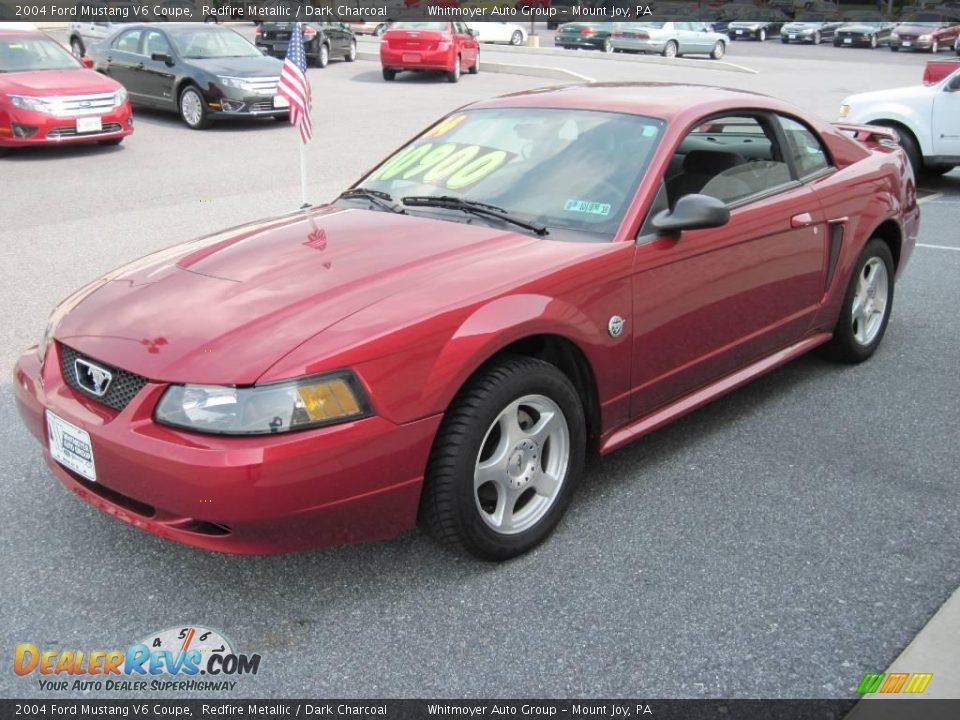 2004 Ford Mustang V6 Coupe Redfire Metallic / Dark Charcoal Photo #3