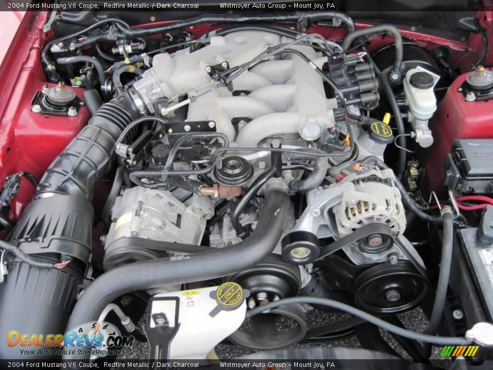 2004 Ford Mustang V6 Coupe Redfire Metallic / Dark Charcoal Photo #7