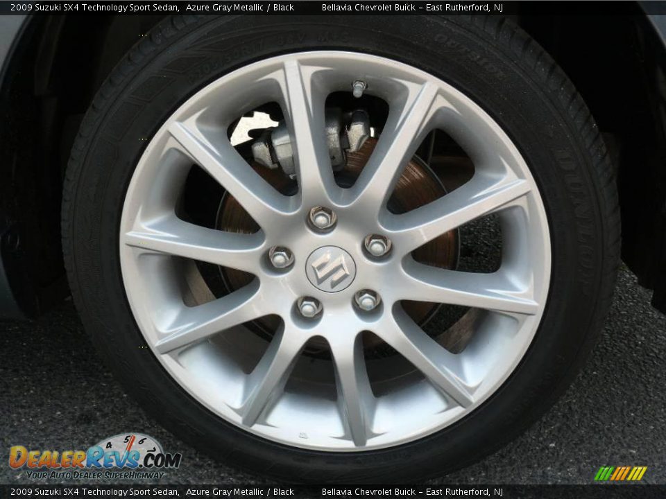 2009 Suzuki SX4 Technology Sport Sedan Azure Gray Metallic / Black Photo #14