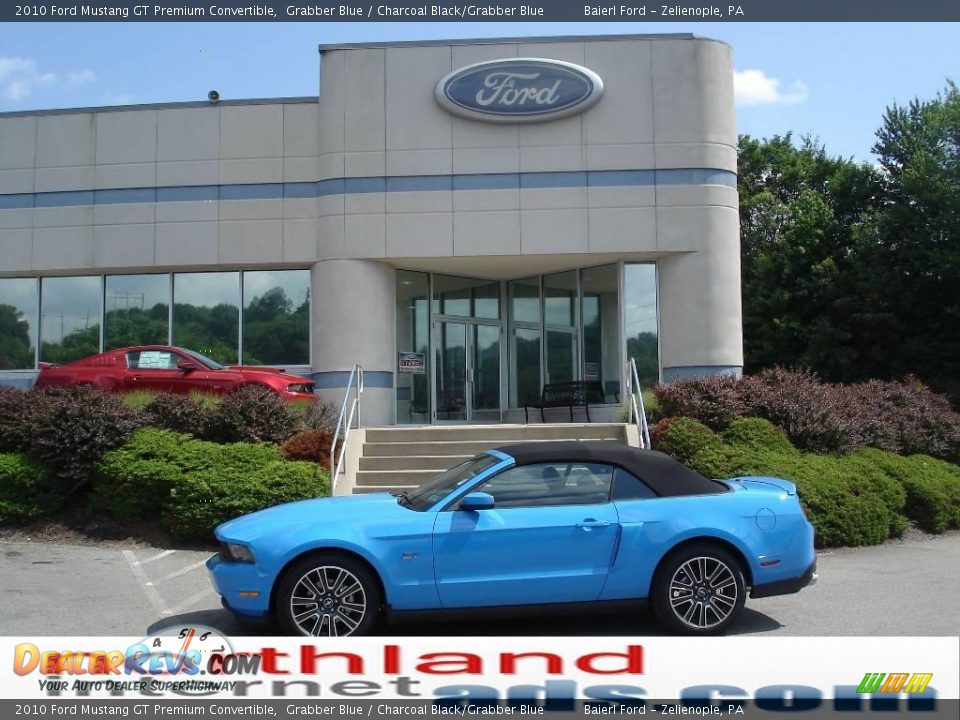 2010 Ford Mustang GT Premium Convertible Grabber Blue / Charcoal Black/Grabber Blue Photo #1