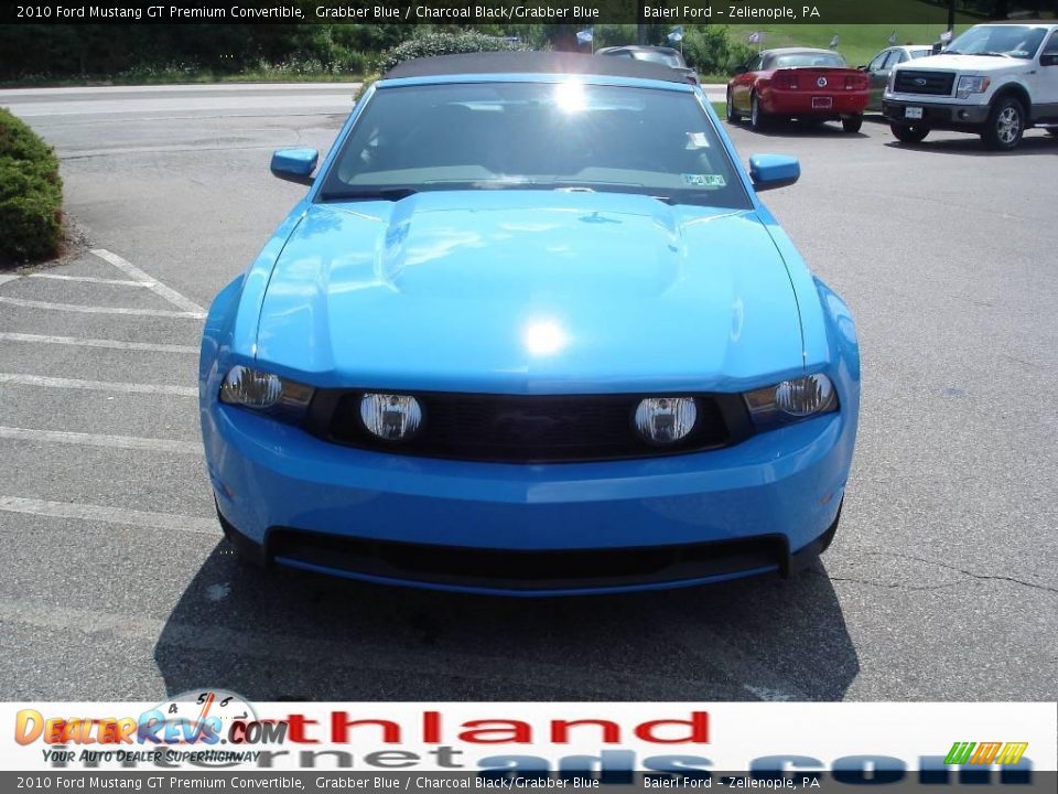 2010 Ford Mustang GT Premium Convertible Grabber Blue / Charcoal Black/Grabber Blue Photo #3
