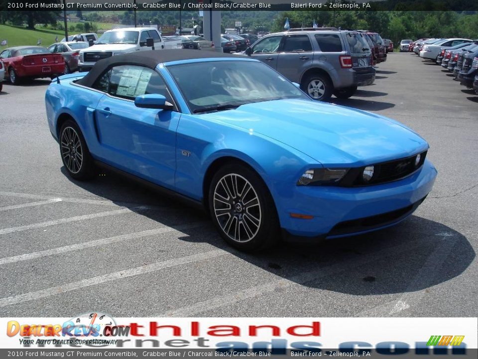 2010 Ford Mustang GT Premium Convertible Grabber Blue / Charcoal Black/Grabber Blue Photo #4