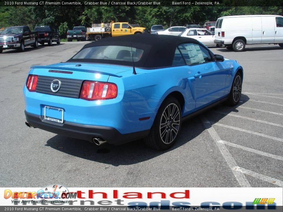 2010 Ford Mustang GT Premium Convertible Grabber Blue / Charcoal Black/Grabber Blue Photo #6