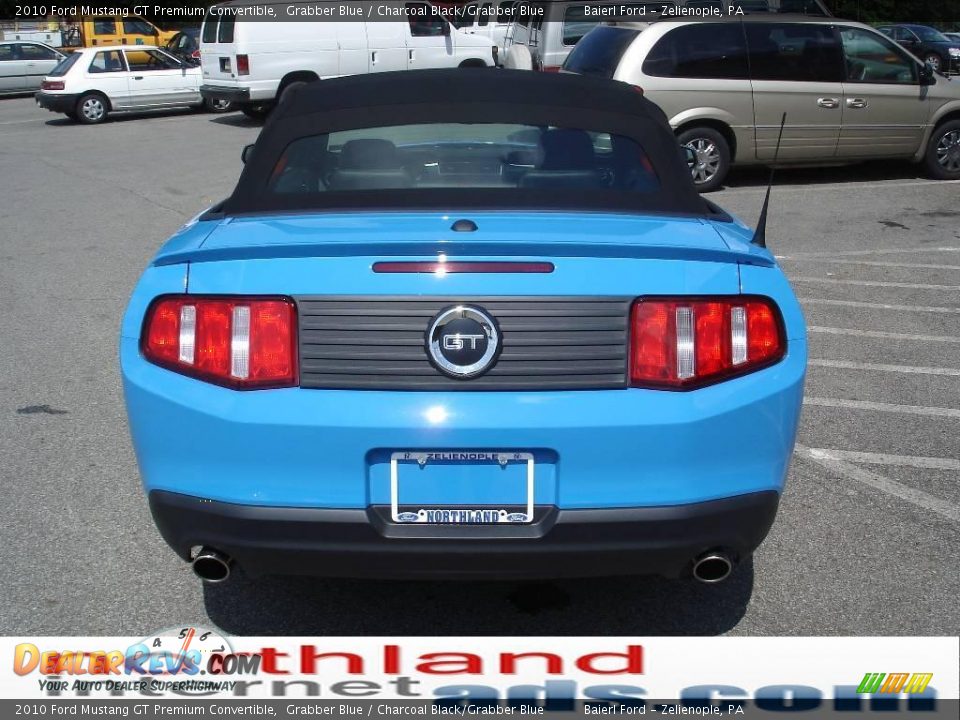 2010 Ford Mustang GT Premium Convertible Grabber Blue / Charcoal Black/Grabber Blue Photo #7