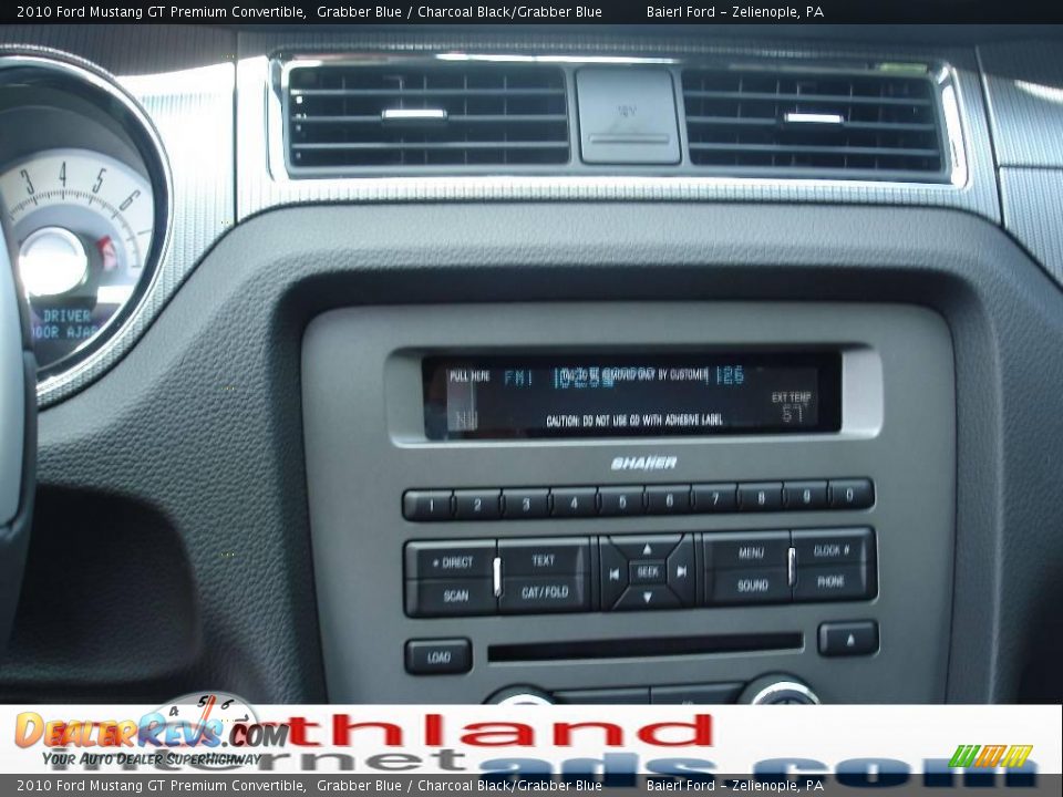 2010 Ford Mustang GT Premium Convertible Grabber Blue / Charcoal Black/Grabber Blue Photo #17