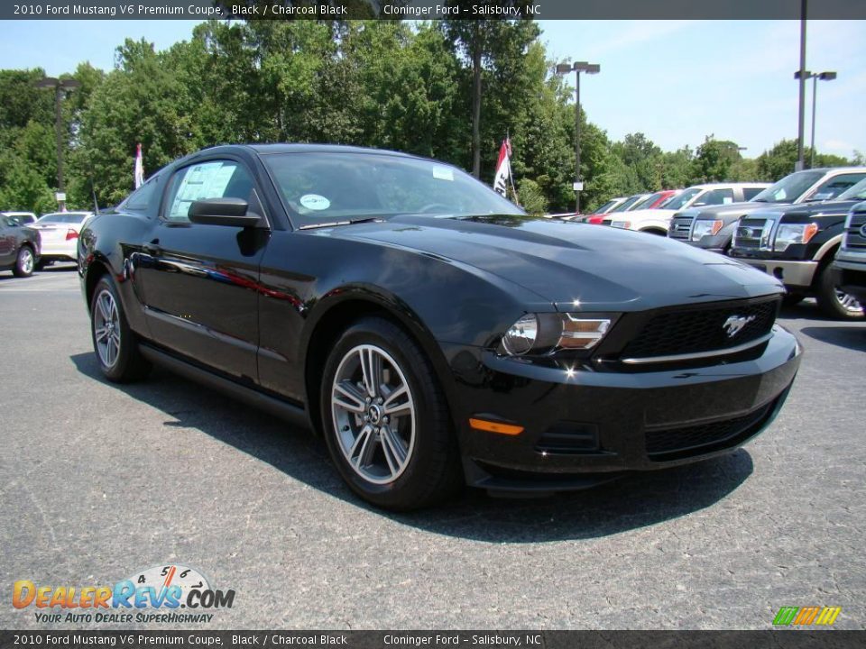 2010 Ford Mustang V6 Premium Coupe Black / Charcoal Black Photo #1