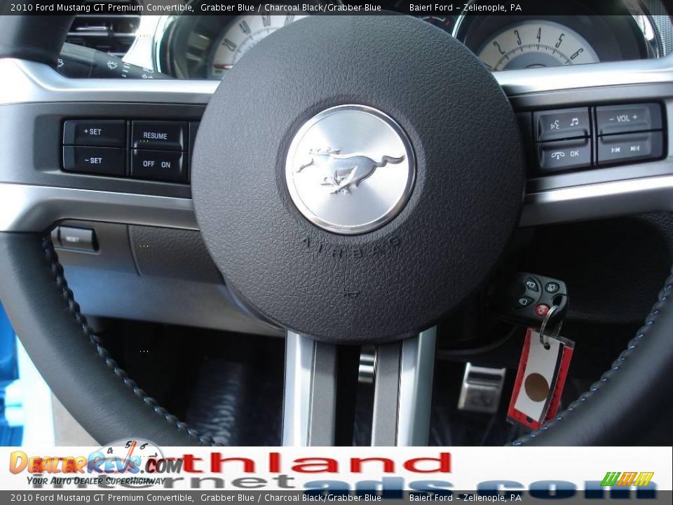 2010 Ford Mustang GT Premium Convertible Grabber Blue / Charcoal Black/Grabber Blue Photo #19