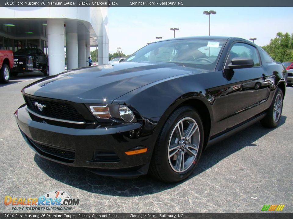 2010 Ford Mustang V6 Premium Coupe Black / Charcoal Black Photo #6
