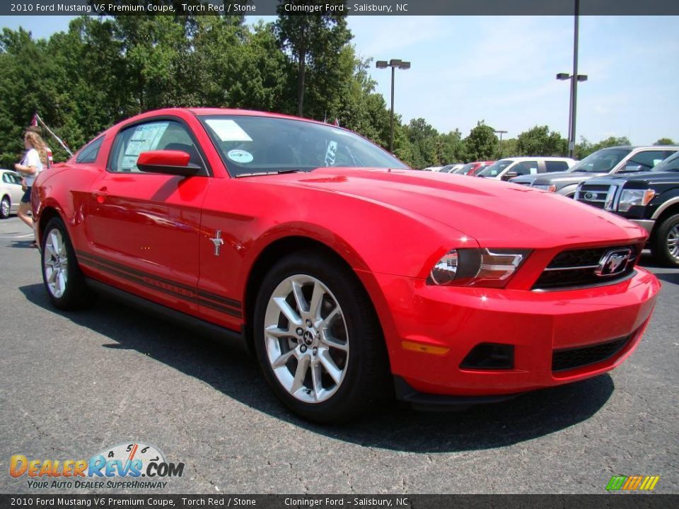 2010 Ford Mustang V6 Premium Coupe Torch Red / Stone Photo #1