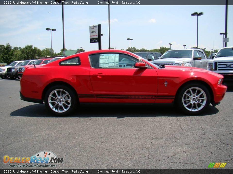 2010 Ford Mustang V6 Premium Coupe Torch Red / Stone Photo #2