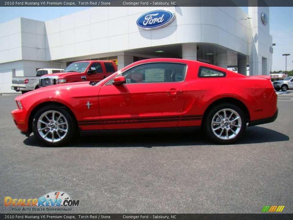 2010 Ford Mustang V6 Premium Coupe Torch Red / Stone Photo #5