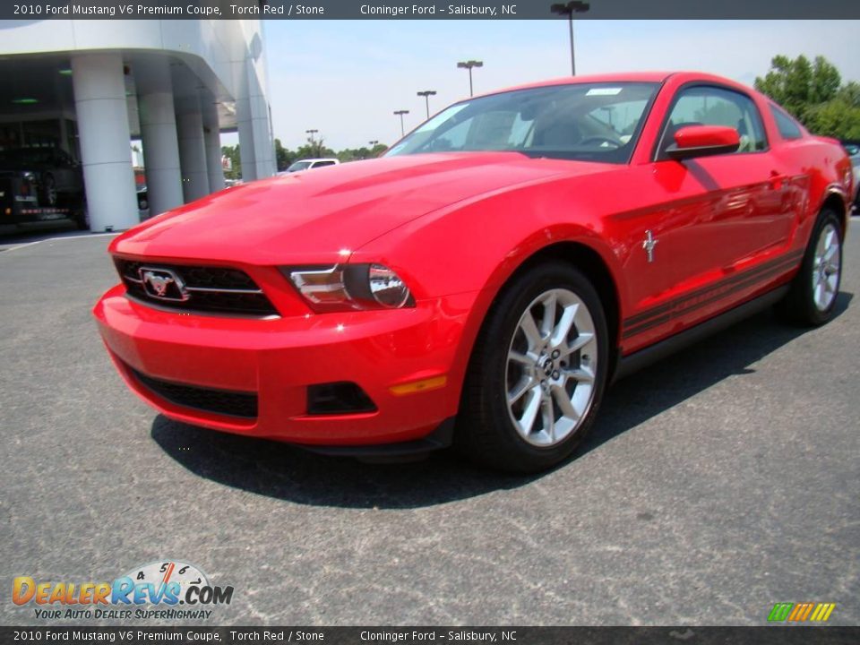 2010 Ford Mustang V6 Premium Coupe Torch Red / Stone Photo #6