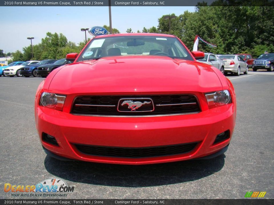 2010 Ford Mustang V6 Premium Coupe Torch Red / Stone Photo #7