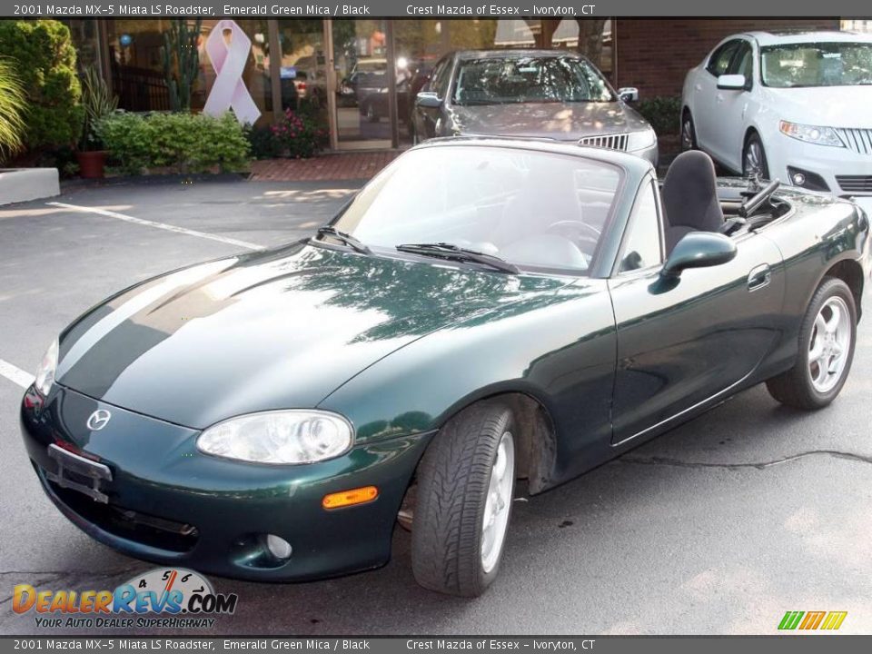 2001 Mazda MX-5 Miata LS Roadster Emerald Green Mica / Black Photo #1