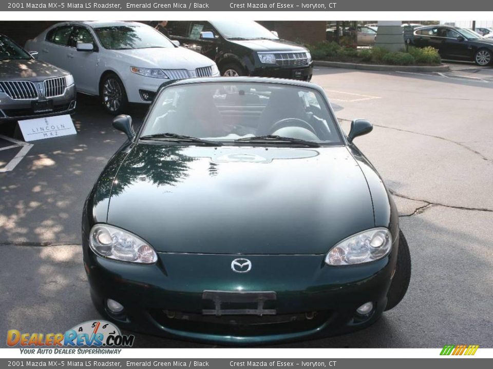 2001 Mazda MX-5 Miata LS Roadster Emerald Green Mica / Black Photo #2