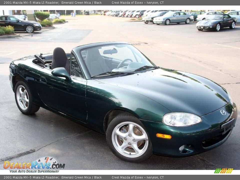 2001 Mazda MX-5 Miata LS Roadster Emerald Green Mica / Black Photo #3