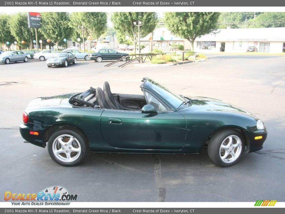 2001 Mazda MX-5 Miata LS Roadster Emerald Green Mica / Black Photo #4