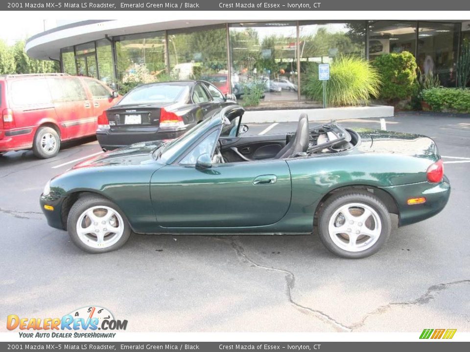 2001 Mazda MX-5 Miata LS Roadster Emerald Green Mica / Black Photo #8