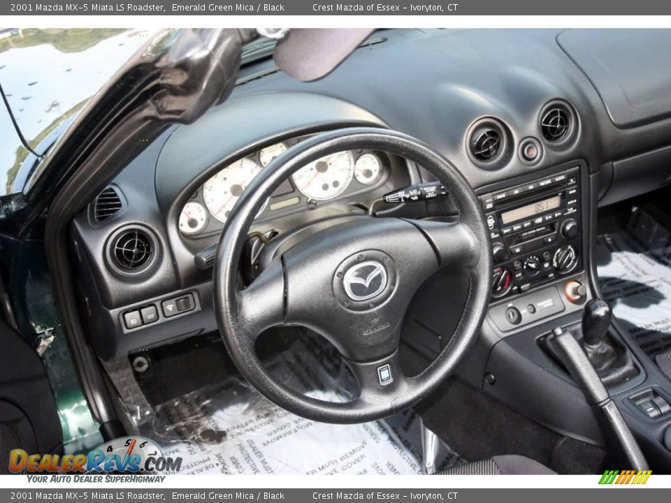 2001 Mazda MX-5 Miata LS Roadster Emerald Green Mica / Black Photo #10