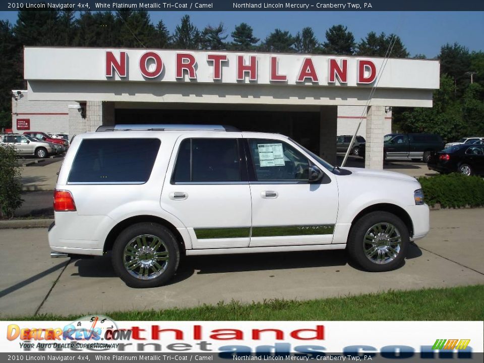 2010 Lincoln Navigator 4x4 White Platinum Metallic Tri-Coat / Camel Photo #1