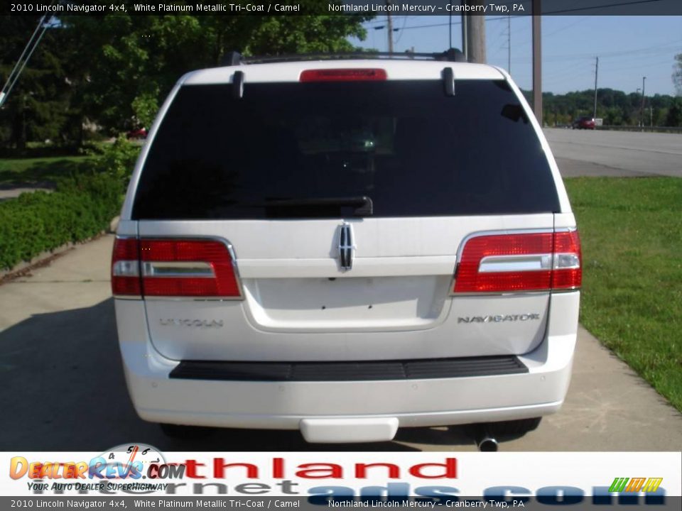 2010 Lincoln Navigator 4x4 White Platinum Metallic Tri-Coat / Camel Photo #3