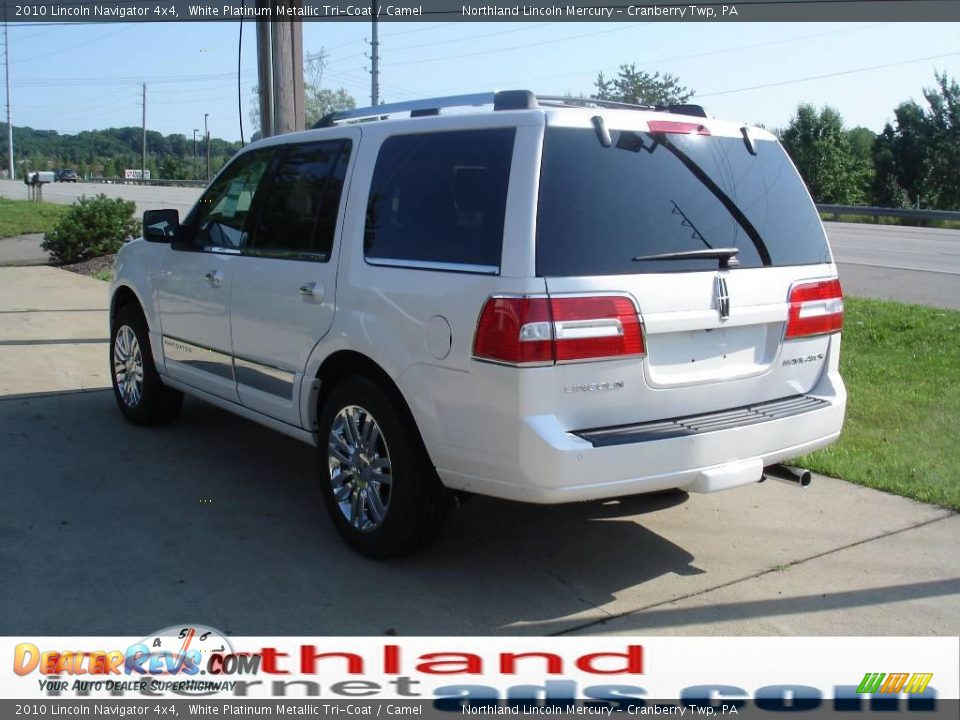2010 Lincoln Navigator 4x4 White Platinum Metallic Tri-Coat / Camel Photo #4