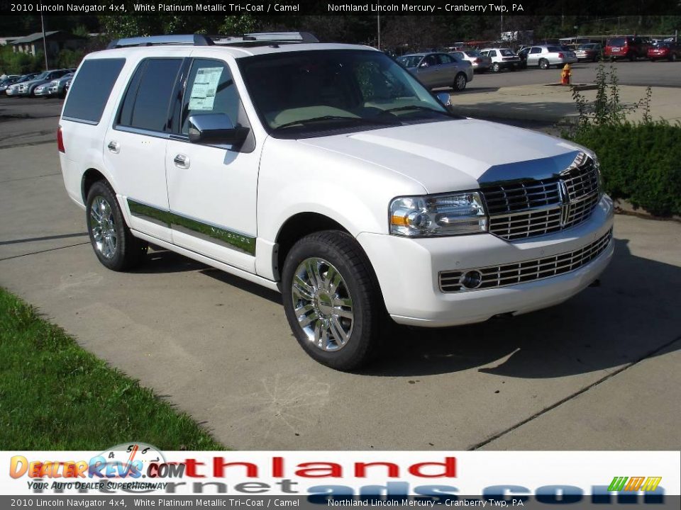 2010 Lincoln Navigator 4x4 White Platinum Metallic Tri-Coat / Camel Photo #16