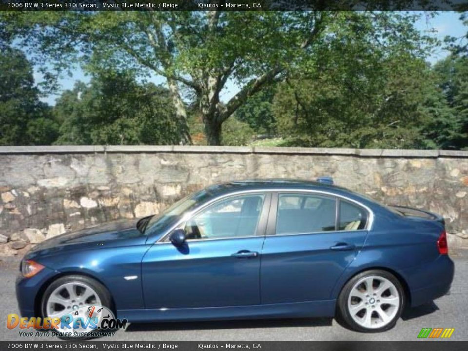 2006 BMW 3 Series 330i Sedan Mystic Blue Metallic / Beige Photo #12