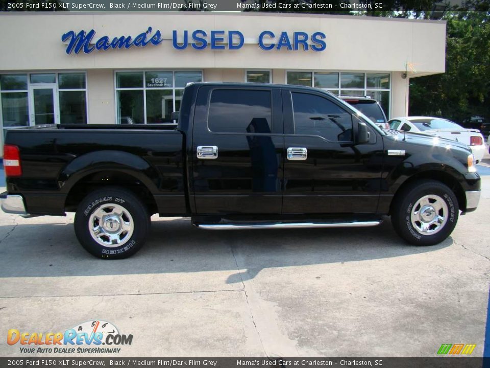 2005 Ford F150 XLT SuperCrew Black / Medium Flint/Dark Flint Grey Photo #1