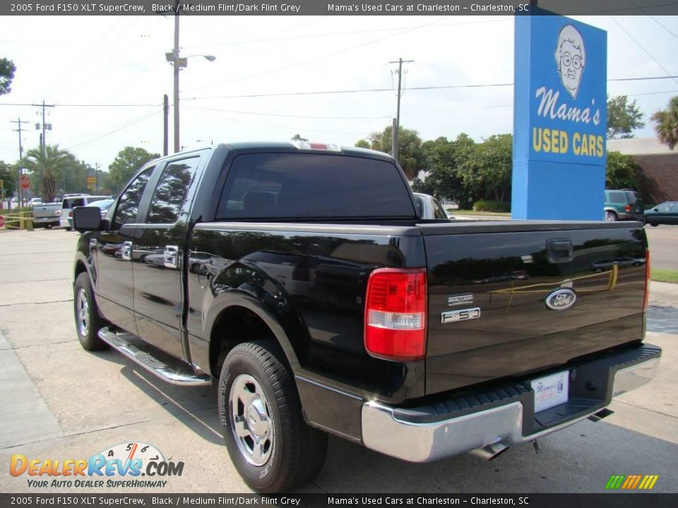 2005 Ford F150 XLT SuperCrew Black / Medium Flint/Dark Flint Grey Photo #6