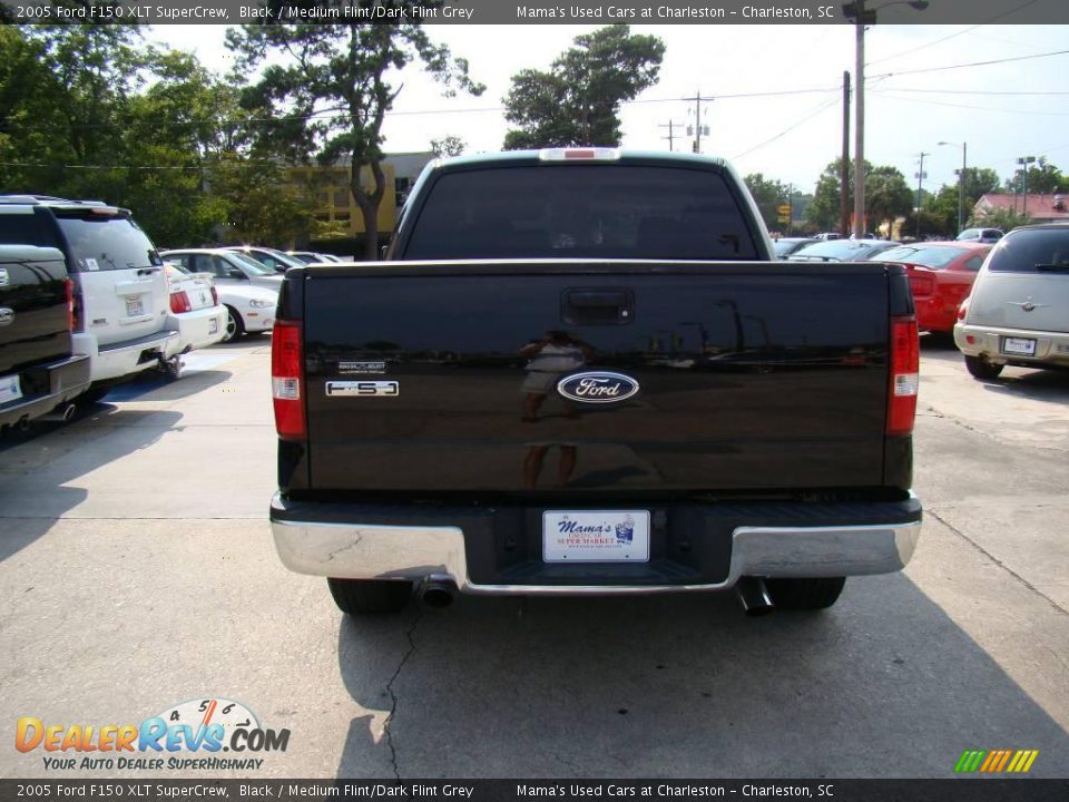 2005 Ford F150 XLT SuperCrew Black / Medium Flint/Dark Flint Grey Photo #7