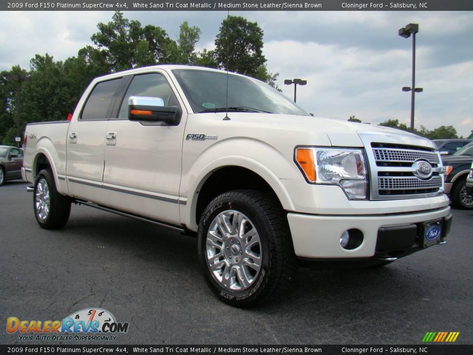 2009 Ford F150 Platinum SuperCrew 4x4 White Sand Tri Coat Metallic / Medium Stone Leather/Sienna Brown Photo #1