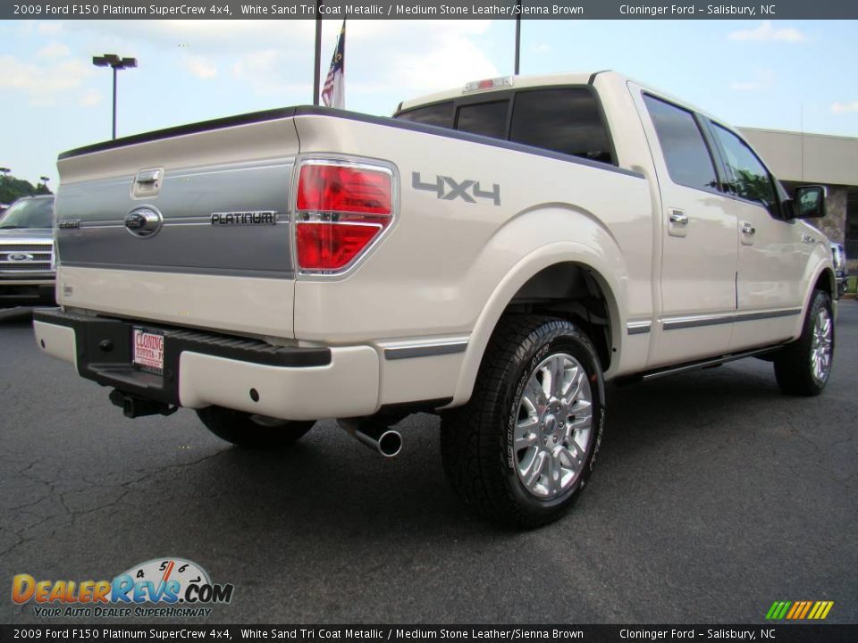 2009 Ford F150 Platinum SuperCrew 4x4 White Sand Tri Coat Metallic / Medium Stone Leather/Sienna Brown Photo #3