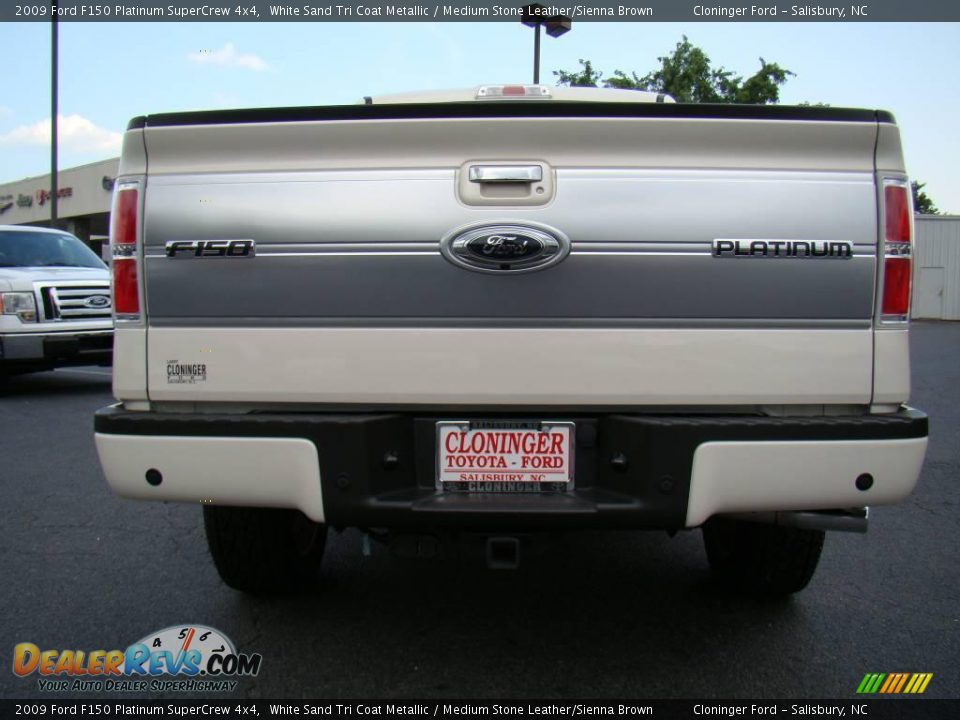 2009 Ford F150 Platinum SuperCrew 4x4 White Sand Tri Coat Metallic / Medium Stone Leather/Sienna Brown Photo #4