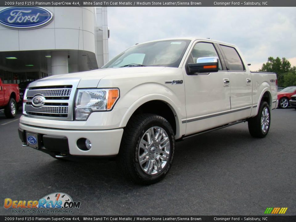 2009 Ford F150 Platinum SuperCrew 4x4 White Sand Tri Coat Metallic / Medium Stone Leather/Sienna Brown Photo #6