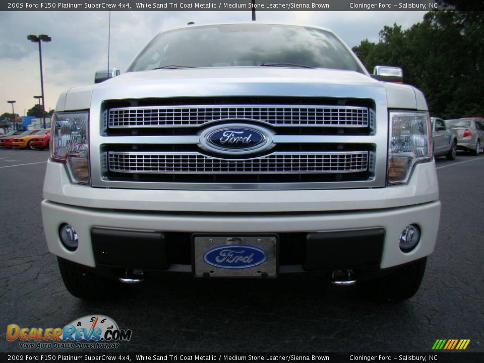 2009 Ford F150 Platinum SuperCrew 4x4 White Sand Tri Coat Metallic / Medium Stone Leather/Sienna Brown Photo #7