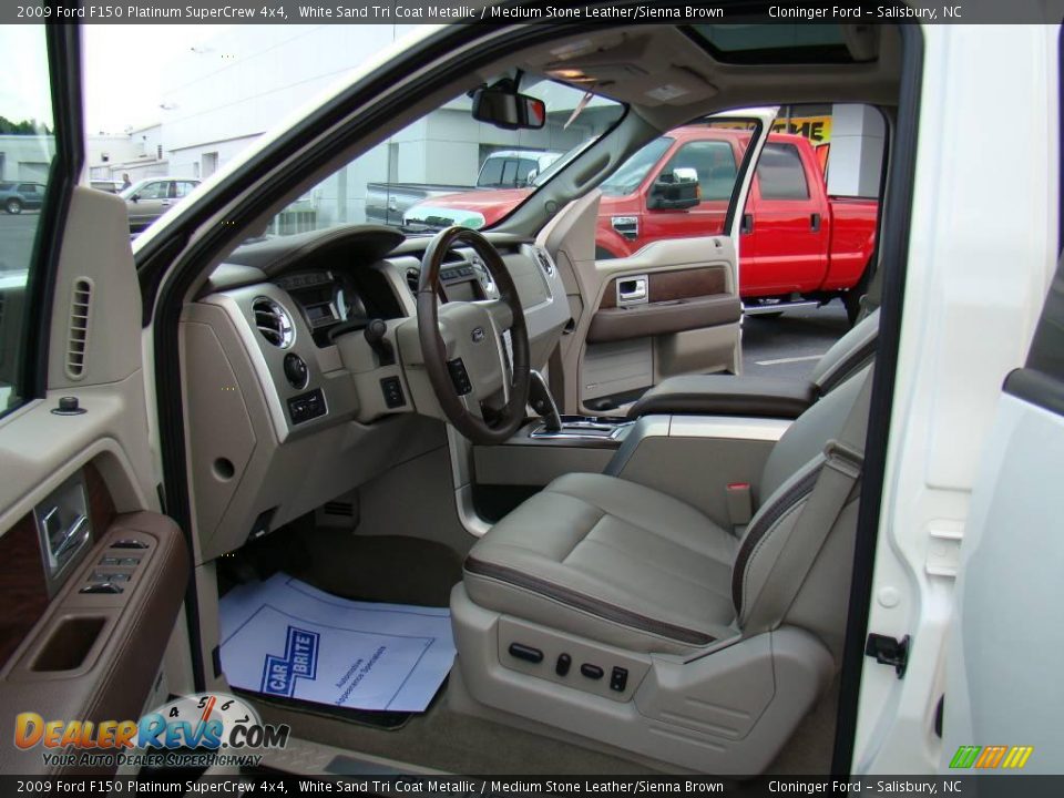 2009 Ford F150 Platinum SuperCrew 4x4 White Sand Tri Coat Metallic / Medium Stone Leather/Sienna Brown Photo #8