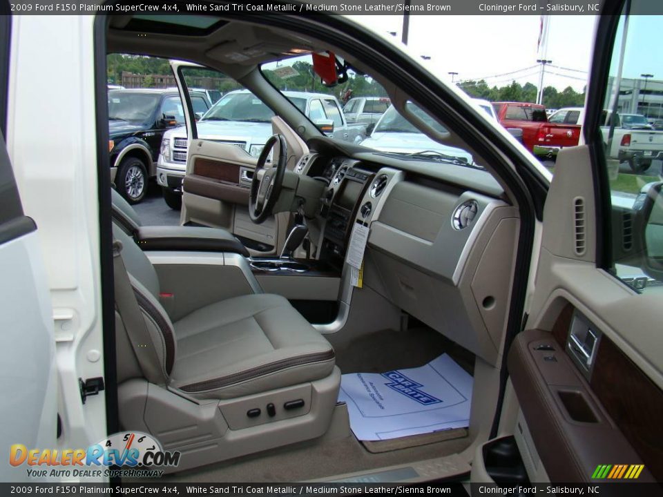 2009 Ford F150 Platinum SuperCrew 4x4 White Sand Tri Coat Metallic / Medium Stone Leather/Sienna Brown Photo #12