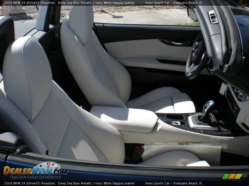 2009 BMW Z4 sDrive35i Roadster Deep Sea Blue Metallic / Ivory White Nappa Leather Photo #6