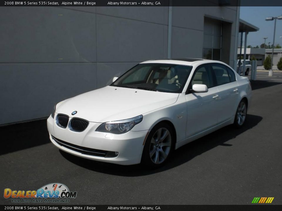 2008 BMW 5 Series 535i Sedan Alpine White / Beige Photo #2