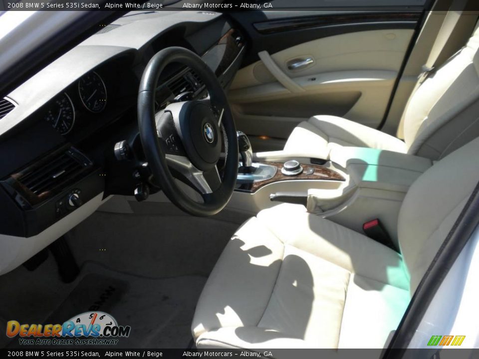 2008 BMW 5 Series 535i Sedan Alpine White / Beige Photo #5